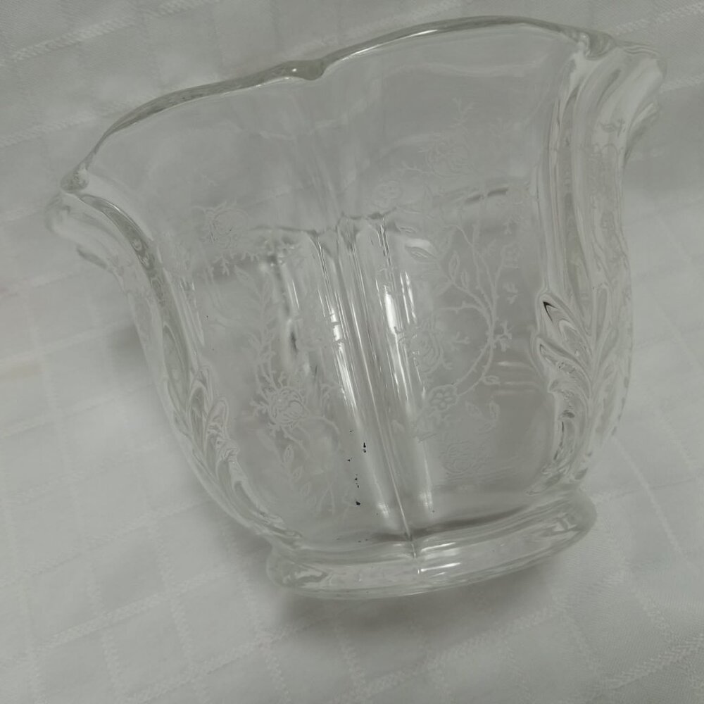 Charming mid-century Fostoria etched Chintz flared blown glass bowl